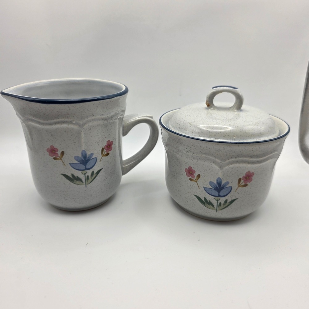 International China Heritage Stoneware Creamer‎ and Sugar Bowl Set Japan Vintage